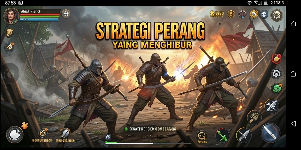 Tampilan menarik dari gameplay strategis di 8768.