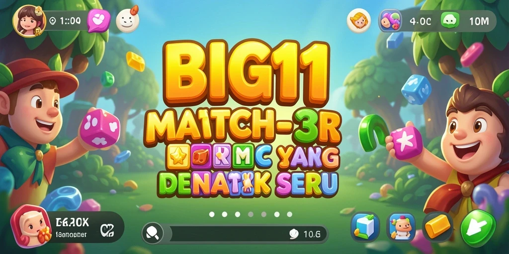 Tampilan gameplay seru dari BIG11 dengan kombinasi Match-3 menarik.