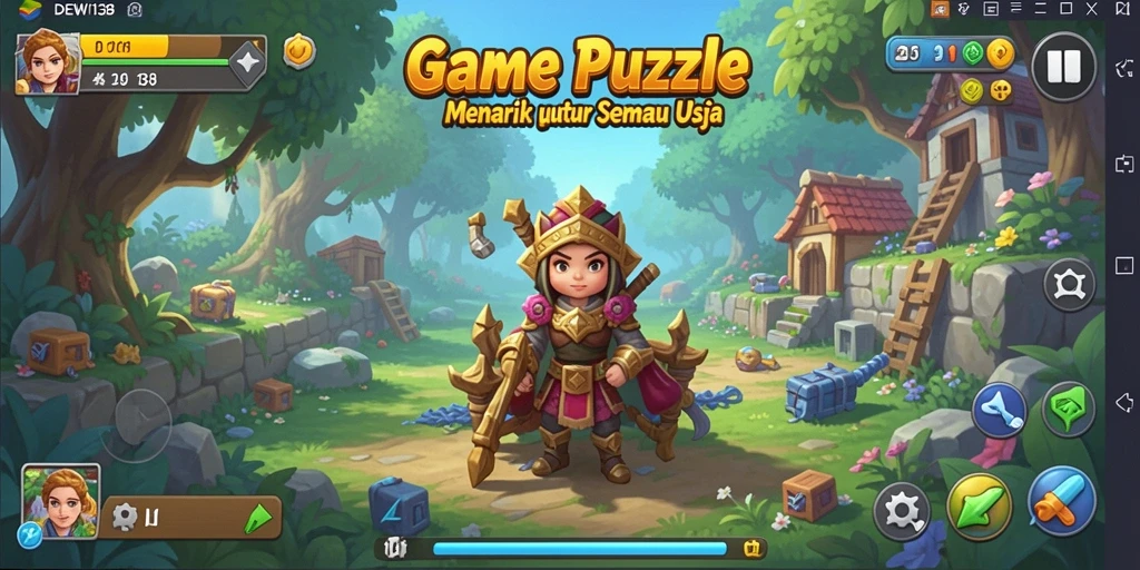 Tangkapan layar utama DEWI138 menunjukkan gameplay Puzzle yang seru.