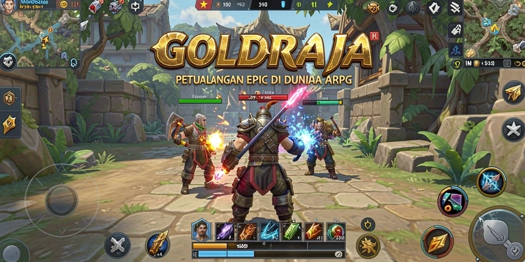 Gameplay GOLDRAJA yang menegangkan dan penuh warna.