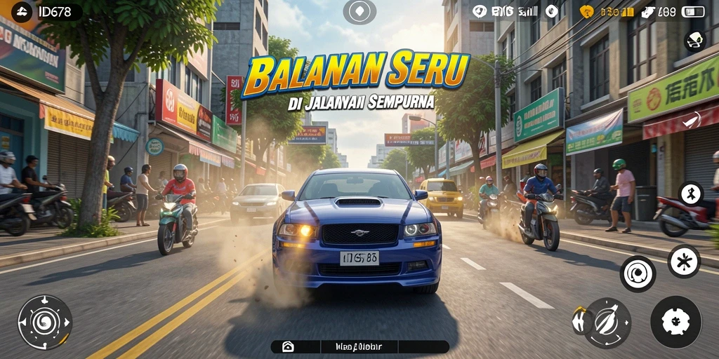 Gameplay Racing yang seru dan menegangkan dalam ID678.