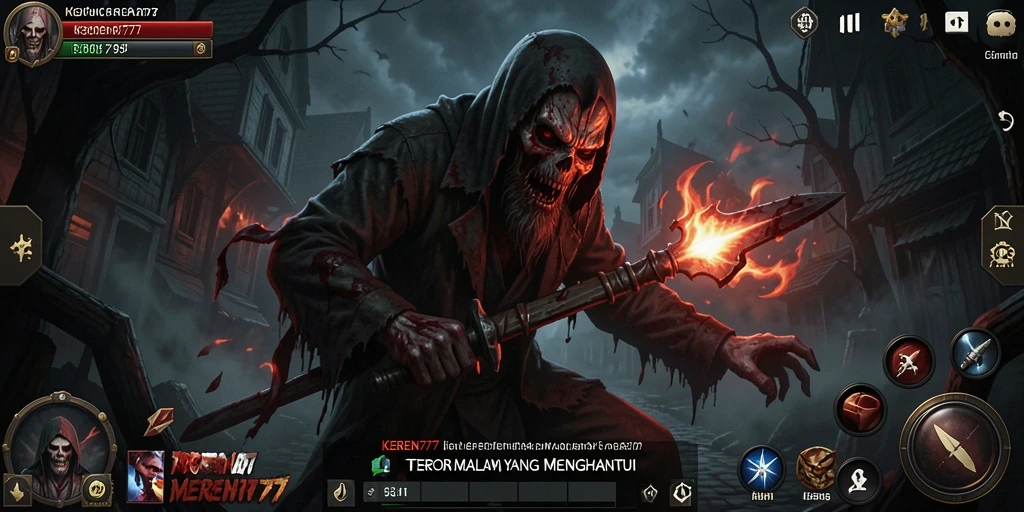 Tangkapan layar menampilkan gameplay menyeramkan dalam KEREN777.