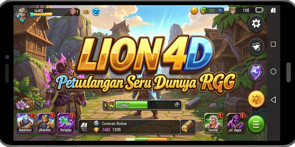 Screenshot gameplay LION4D menampilkan pertarungan seru dan penjelajahan dunia fantasi.