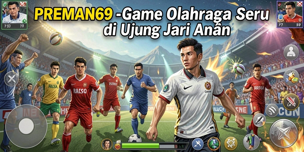 Screenshot menunjukkan aksi seru dalam gameplay olahraga yang mendebarkan.