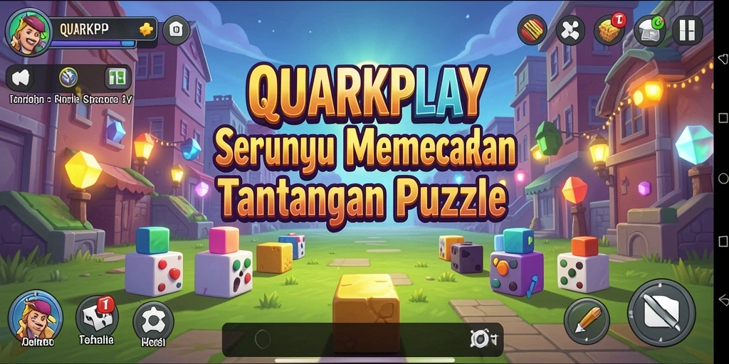 Screenshot gameplay QUARKPLAY dengan tampilan puzzle yang menarik.