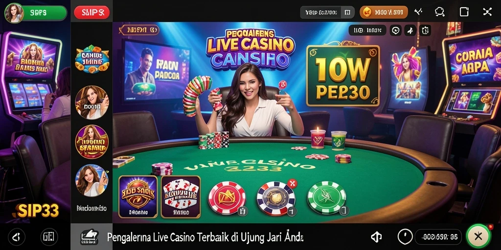 Tampak menarik dari permainan Live Casino di SIP33 dengan dealer langsung.