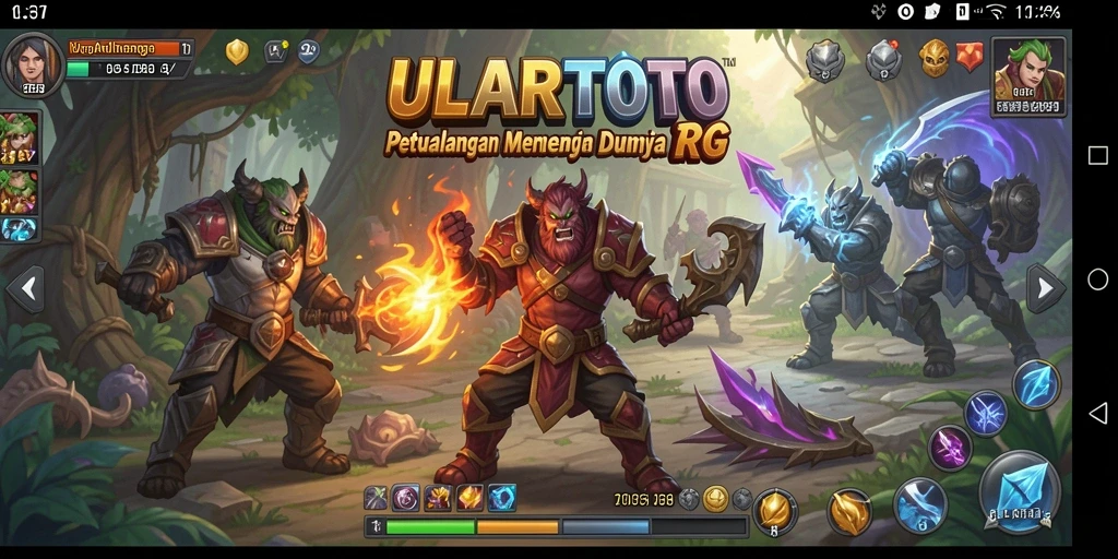 Screenshot gameplay ULARTOTO yang menunjukkan aksi seru dalam pertarungan RPG.